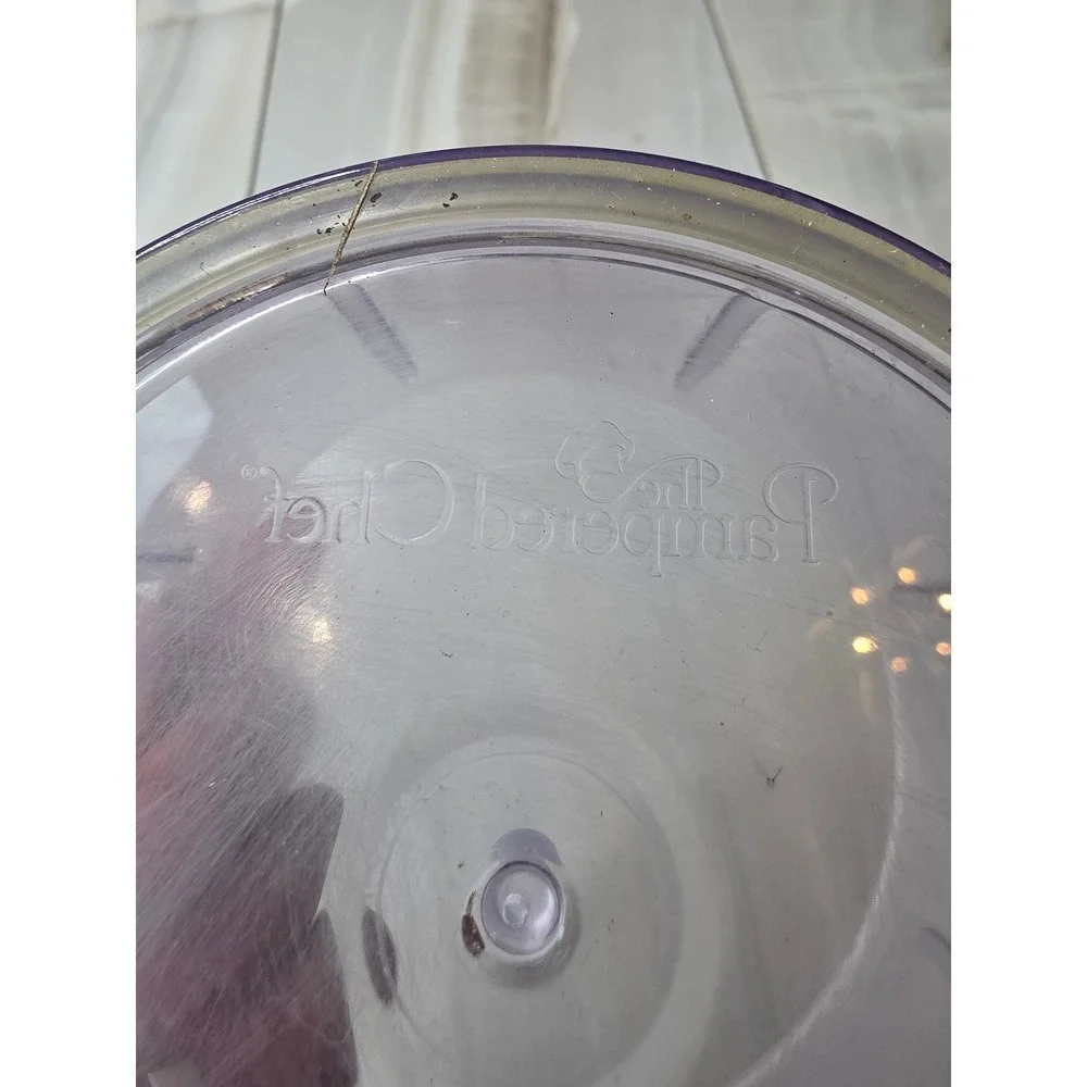 The Pampered‎ Chef Manual Food Processor 3 Cup White Hand Crank Chopper 2593 A2